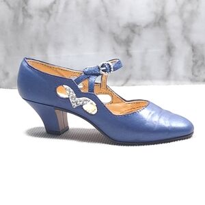 Just the Right Shoe By Raine Starry Night‎ Mini Ceramic Blue Shoes Figurine